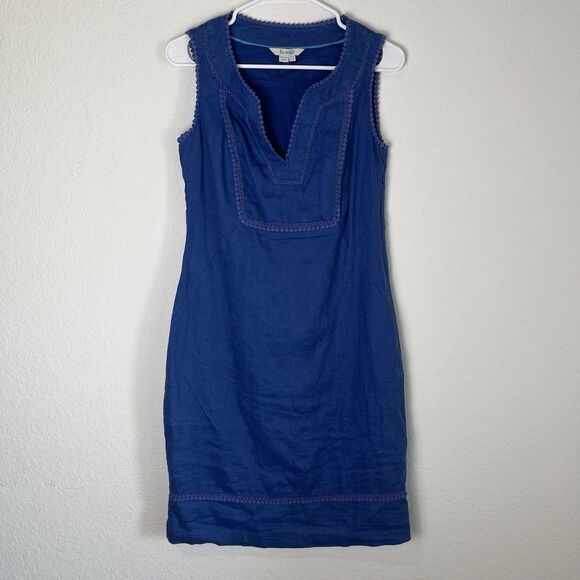 Boden Abigail Blue Linen Sleeveless Shift Dress Size 4 Regular Women’s 225 - Picture 1 of 7